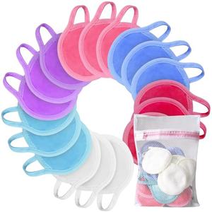 Nugilla Reusable Makeup Remover Pads, 18 Packs Microfiber Face Cloth with a Washable Laundry Bag, Reusable Rounds Towels for Face Cleaning, Soft Facial Rounds Wipes Eyes/Lips Clean for Women Gifts