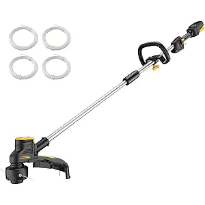 HEINPRO Cordless Weed Wacker Compatible with DeWalt 20V MAX Battery, 16" Brushless Weed Eater, Grass Trimmer for Lawn Care, Bump Feed, String Trimmer with 4 Bulk Trimmer Line Coils (Tool Only) 16-INCH