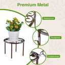 1 PCS Plant Stand,-Heavy Duty Metal Stand Decorates Plants, Anti-Rust Flower Pot Stand, Round Plant Rack for Room Indoor and Outdoor Courtyard,Gardens, Brown.