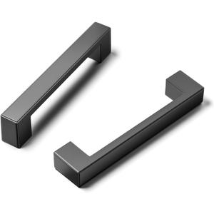 Cobbe 3-3/4 Inch (96mm) Thickened Solid Pulls for Cabinet Handles - 25 Pack Matte Black Cabinet Pulls -Modern pulls are Suitable for cabinets, Drawers, bookcases, chests of Drawers (3-3/4" hole center spacing)