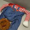 Dog Halloween Costume,Funny Chucky Dog Costume with Pet Wig,Cosplay Scary Outfit with Knife Clothes for Dogs (Small)