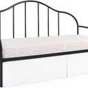 Ready To Rest Twin Daybed Skirt 14 Inch Drop, Pleated Style Bed Skirts for Daybeds, Split Corners with Three Side Coverage (White)