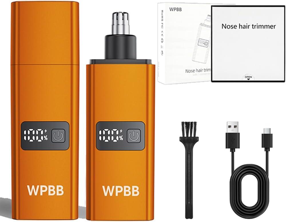 Nose Hair Trimmer for Men Women,Magnetic Guard & Detachable Head,USB-C Rechargeable Travel-Sized,Pain-Free Gentle on Nasal Cavity,Type-C Charging,Low-Noise Motor & Elegant Packaging (Orange)