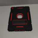 Case for iPad 9th/8th/7th Generation 2021/2020/2019(10.2 inch), Heavy Duty Military Grade Shockproof Rugged Protective 10.2" Cover with Built-in Stand for iPad 9 8 7 Gen (Black+Red)