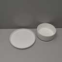 Sweejar Porcelain Dinnerware Sets for 6, 18 Pieces Ceramic Plates and Bowls Set, Classic Modern Simple Kitchen Dinner Dining Ware Set, Dishwasher and Microwave Safe Dishes Sets(Pure White)