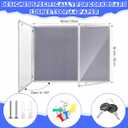 Motipuns 48"x36" Lockable Enclosed Bulletin Board with Glass Door, Weather Resistant Cork Notice Board, Wall Mounted Display Case for School Office Community Outdoor, 12xA4(Gray, Silver Frame)