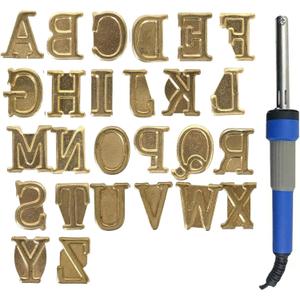 Uppercase Alphabet Set for Branding and Personalization of Wood, Leather, and Other Surfaces