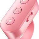 Scrolling Ring Remote for TikTok YouTube IG Shorts Video Landscape Portrait, Fingertip Wireless Scroller Page Turner Clicker for Kindle APP Compatible with iPhone iPad Android Phone Tablet, Pink