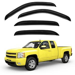 Silverado Rain Guards - Window Visors for 2007-2013 Chevy Silverado/GMC Sierra 1500/Avalanche Crew Cab, Out-Channel Rain Guards for 2007-2014 Silverado/Sierra 2500HD-3500HD/Suburban/Yukon XL