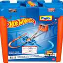 Hot Wheels Toy Car Track Builder Playset, Deluxe Stunt Box with 25 Component Parts & 1:64 Scale Vehicle 