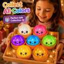 Dumpling Glowing Mystery Box,Dumplings SquishySensory Stress Ball Squeeze Toys for Stress Relief Soft Squeeze Decompression Dumplings Stress BallsSteamer Stretchy Desk Toys (Pink-a)