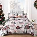 Christmas Themed Queen Comforter and 2 Pillowcases