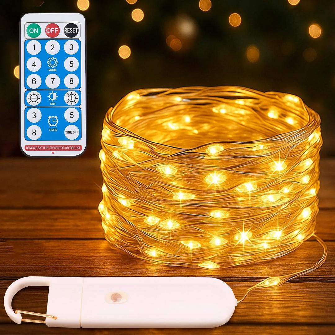 Twinkle Fairy Lights, 33 ft 100 LED USB Plug in String Lights with Remote and Timer, Waterproof, 8 Modes, Starry Fairy Light for Bedroom Indoor DIY Party Wedding Christmas Holiday Decoration