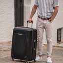 Samsonite Winfield 3 DLX Hardside Expandable Luggage with Spinners, Black, Checked-Large 28-Inch