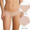 SHARICCA Women Seamless Cheeky Bikini No Show Panties Ladies Invisible Breathable Briefs Soft Stretch Underwear Multi Pack (M)