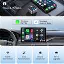 Wireless CarPlay & Android Auto Adapter Dongle, WiFi 6 Bluetooth 5.4 for Low Latency, Dual-Phone Memory with One-Tap Switching Button, Ultra-Compact Metal Design for Factory Wired Carplay Cars