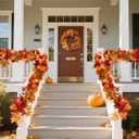 Sherika 2PCS Fall Maple Leaves Garland, 5.9Ft/Piece Artificial Fall Garland for Mantle, 9 Colors Autumn Foliage Vine Thanksgiving Decor for Home Wedding Fireplace Party Outdoor Decor