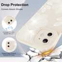 for iPhone 12 Case, Cute Floral Flower Pattern Print Design Soft TPU Full Camera Lens Anti-Drop Anti-Scratch Shockproof Protective Slim Phone Cover for Women Girls - White