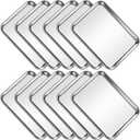 12Pcs Stainless Steel Baking Sheet Pan Set, Cookie Sheet Metal Baking Pan Oven Tray, Cooking Baking Sheet for Toaster Oven, Easy Clean, Dishwasher Safe, 9 x 7 x 1 Inch