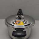Stainless Steel Pressure Cooker, Peterboo 4 Quart Induction Compatible Thickened Pressure Cooker with Spring Valve Safeguard Devices, Compatible with Gas & Induction Cooker 2-3 Members Use