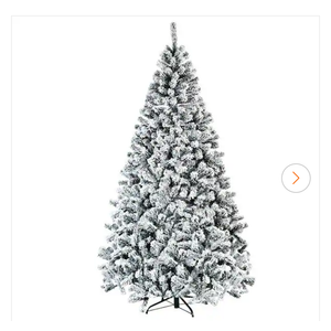 7.5 ft. Unlit Premium Snow Flocked Hinged Artificial Christmas Tree with Metal Stand