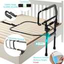 yeshine Bed Rails for Elderly Adults, Foldable Bed Side Rails for Seniors, Adjustable Bed Safety & Assist Cane, Heavy Duty Bed Grab Bar for Fall Prevention, 300Lbs Adult Bed Guard Rail, 504E