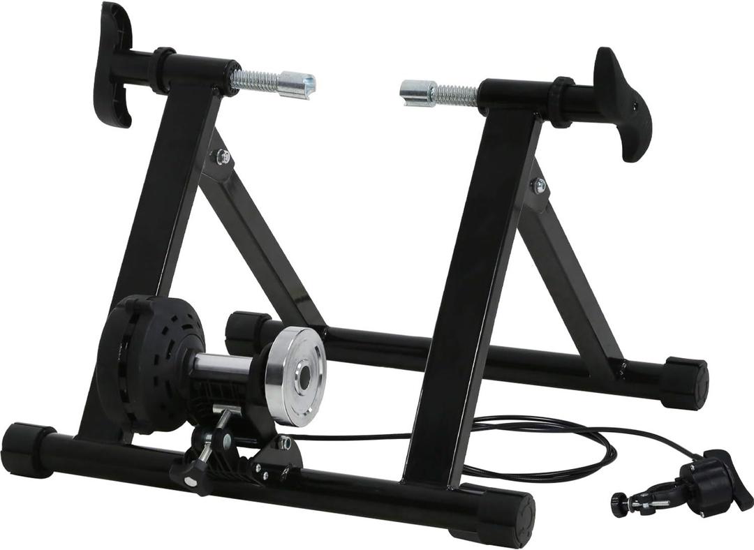 Bike Trainer Stand for Indoor Riding, Bicycle Exercise Training Stand with Magnetic Flywheel,Noise Reduction,5Resistance Settings Stationary Bike Resistance for Road
