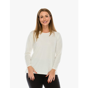 Jostar Women's Basic T Shirts - Long Sleeve Stretch Soft Round Neck Solid Top, L