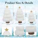Pinkunn Set of 3 Christmas Table Tree Decor White Plush Mini Christmas Tree Tabletop Decorations Centerpieces for Winter Holiday Mantel Fireplace Tabletop Home Decor, 3 Sizes