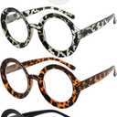 Eyekepper 4-pack Round Reading Glasses for Women Reading - Oversized Ladies Readers +1.75