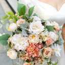 Serra Flora Artificial Flowers Rose 32pcs Silk Mix Peony Daisy Hydrangea Fake Flowers for DIY Wedding Bouquets Combo Centerpieces Arrangements Party Bridal Baby Shower Home Decorations