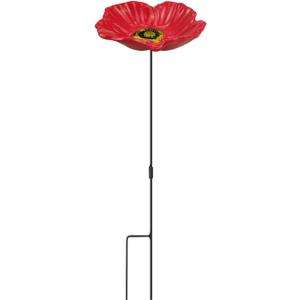 MIXXIDEA Sunflower Bird Feeder Baths for Outdoors Small Stick into Ground Cute Tray for Outdoor Garden Decoration for Bird Lovers (redflower)