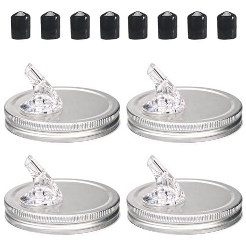 10 pack wide mouth pour spout lid for mason jar,Free flow pour spout for wide mouth mason jar 3.4 in,Perfect for any liquidLeak-Airtight Leak Proof and built to last