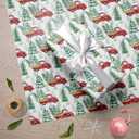 GIOLNIAY Red Truck Christmas Wrapping Paper for Kids Adults - Rustic Holiday Gift Wrap with Farmhouse Trees and Winter Forest Design - 4 Jumbo Sheets, 28" x 40" Each (31 sq. ft ttl), Easy to Store