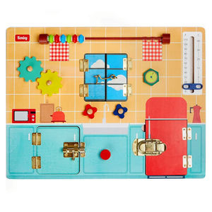 Toddler Busy Board - Montessori Busy Boards for Toddlers with Latches Doors & Lock Puzzles - Wooden Educational Learning Latch Toy for Kids 2 3 4 Year Old - Sensory Fine Motor Skills Activity
