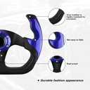 Universal Racing Steering Wheel, 6 Bolt Anti-Slip Leather and Aluminum Gaming Steering Wheel with Horn Button for Racing/Car Sim Driving/JDM Sports