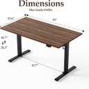 Klicelor 55 Inch Large Electric Standing Desk, Height Adjustable Office Desk, Sit Stand Up Computer Gaming Desk with Memory Preset, Two-Piece Desktop, Dark Walnut