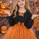 Girls Cardigan Toddler Baby Bolero Shrug Knit Sweater Crop Jacket Long Sleeve Button Closure, Black, 5-6 Years
