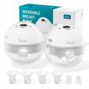 Paruu Hands Free Breast Pump P16, Wearable Breast Pump Electirc Portable with 4 Modes & 12 Levels, Max 309mmHg Strong Suction 19/21/24mm Flange Inserts Wearable Breastfeeding Pump, 2 Pack (White)