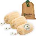 Waritex Egyptian Loofah Sponges Premium Exfoliating Scrubber Bath Set [3 Pack]- Egyptian Loofah Fiber for Gentle Skin Exfoliation, Deep Clean, Full Body Spa Experience