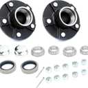 FKG Trailer Hub Kit 5 Bolt on 5" Bolt Circle Fit for 3,500 lb. axles with 1-3/8 Inch to 1-1/16 Inch Tapered Spindles, Set of 2