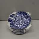 Selamica Porcelain 26 Ounce Pasta Bowls Set of 6, 8 inch Wide and Shallow Salad Bowls, Serving Bowls, Microwave & Dishwasher Safe, Sturdy & Stackable, Vintage Blue