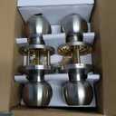 BESTTEN 4 Pack Door Knob with Lock and Key, Keyed Different Entry Door Knob, for Entrance and Front Door, Satin Nickel
