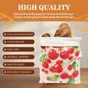 Beeswax Bread Bags for Sourdough 2 Pack 13"x17" Eco-Friendly Reusable Linen Cotton Storage Bags with Zipper Closure for Homemade Bread Fresh-Keeping, Freezer-Safe (Cherries)