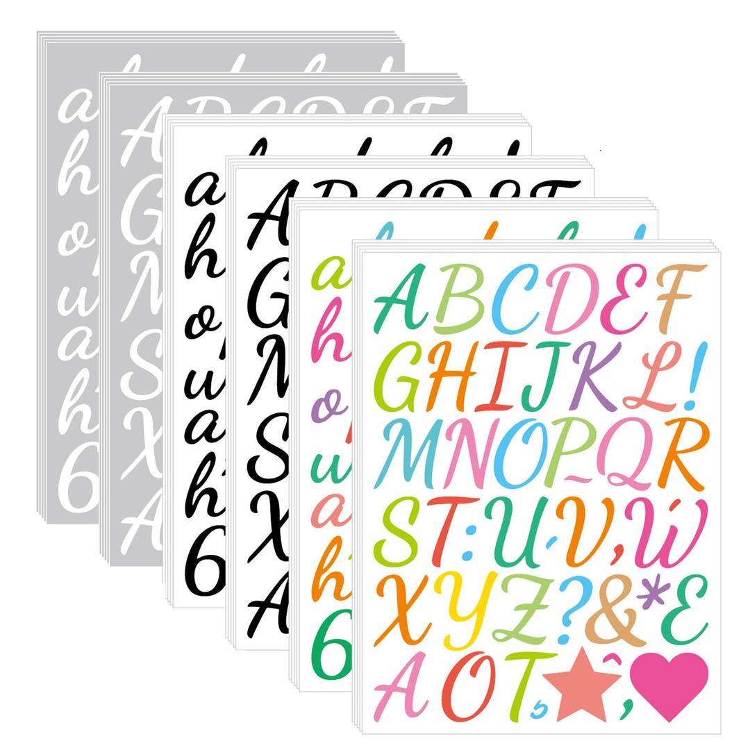 DWYGZSTR 30 Sheets Alphabet Stickers Colorful Letter Stickers Waterproof Stick on Letters Stickers Decals for DIY Water Bottles Mailbox Scrapbooking Cup,Back to School Season (Style B)