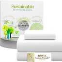 SUPREME ELEGANCE 100% Cotton Twin Size Bed Sheets Set, Snow White, Percale
Deep Pocket Twin Sheets, 16" Mattress Fit, Natural Cotton Texture, Cool & Crisp Feel, Hotel Comfort, Oeko-Tex Made in Green
