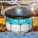 15FT Winter Round Pool Cover with Ratchet Strap Tightener | Easy Installation Pool Covers for Above Ground Pools | Solar Hot Tub Cover Ideal for Hydrophilic and Dustproof for Backyard (BLACK)