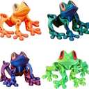 3D Printed Magnetic Frog, 2025 New 3D Printed Frog Fridge Magnets, Realistic Jointed Jumping Frogs ModelMovable Joint Frog Toy Model, Frog Refrigerator Magnets Decor, for Home Office Deco4pcs