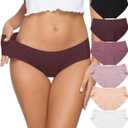 Altheanray Womens Underwear Cotton Underwear for Women Seamless Hipster Bikini Briefs Panties 6 Pack (Medium, Red Gradient)