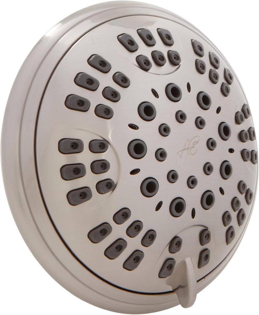 Aqua Elegante Brushed Nickel 1.8 GPM Luxury Shower Head, 6 Settings, BPA Free, Self-Cleaning Nozzles, Durable Brass Fittings